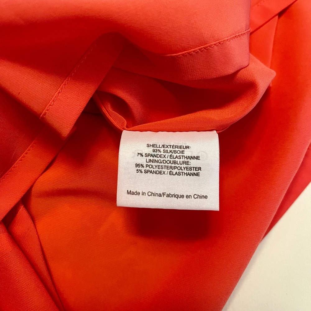 Tory Burch Silk Orange Floral Key Hole Long Sleeve Shift Dress - Picture 5 of 10